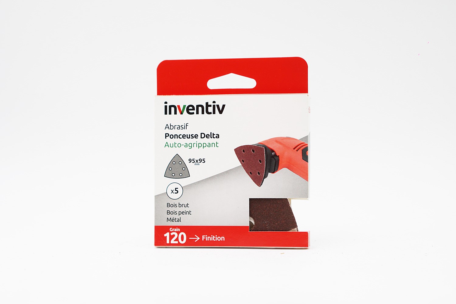 5 patins Delta 95x95mm grains 120 - INVENTIV